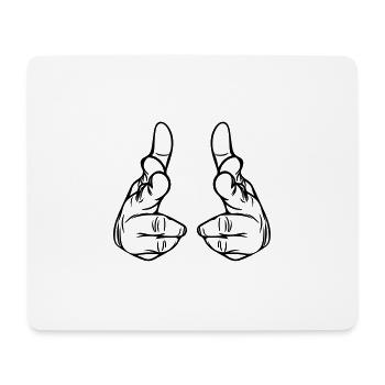 Hand Pistol - Finger Gun Vector - Mouse Pad (horizontal) - white - Front