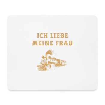 Ich liebe Meine Frau Modelleisenbahn - Mousepad (Querformat) - Weiß - Vorne