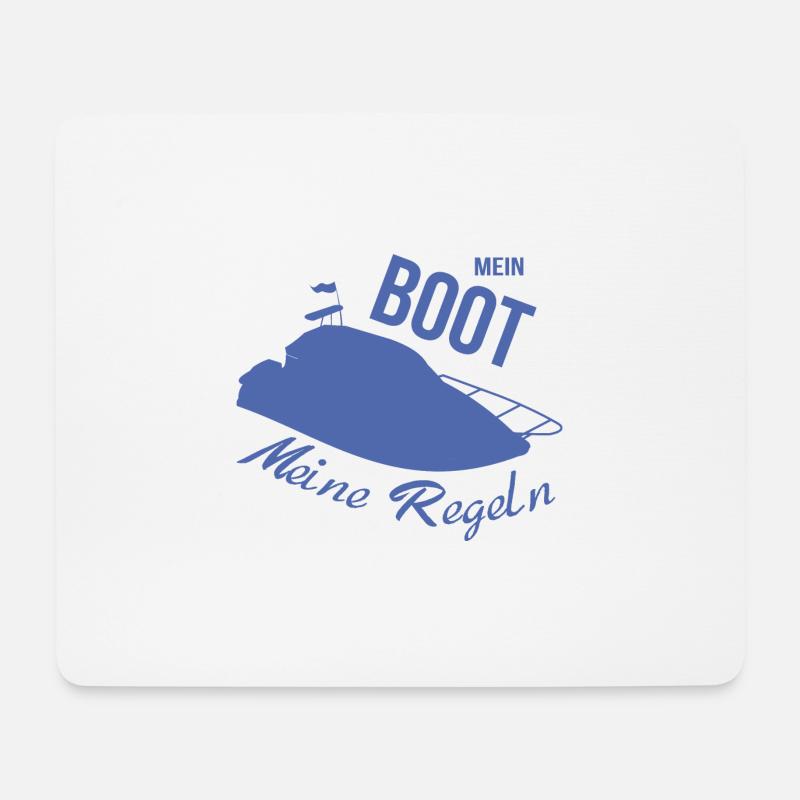Motorboot Sprüche Mein Boot meine Regeln - Mousepad (Querformat) - Weiß