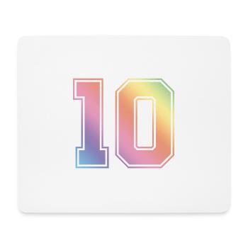 10 Zahl Bunt - Mousepad (Querformat) - Weiß - Vorne