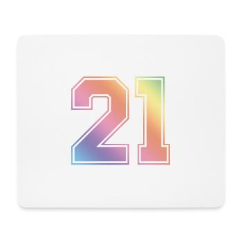 21 Number Colorful - Mouse Pad (horizontal) - white - Front