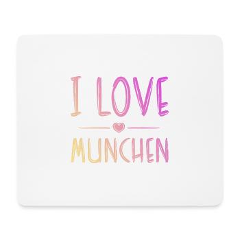 I Love München - Mousepad (Querformat) - Weiß - Vorne