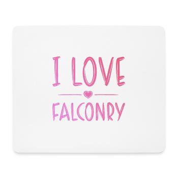 Ich liebe Falknerei - Mousepad (Querformat) - Weiß - Vorne