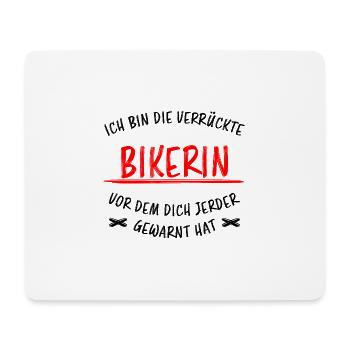 Bikerin Lustiger Spruch Bike Fun Sprüche Geschenk - Mousepad (Querformat) - Weiß - Vorne