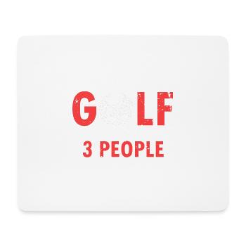 I Like Golf & Maybe 3 People Retro Funny T-Shirt - Mousepad (Querformat) - Weiß - Vorne