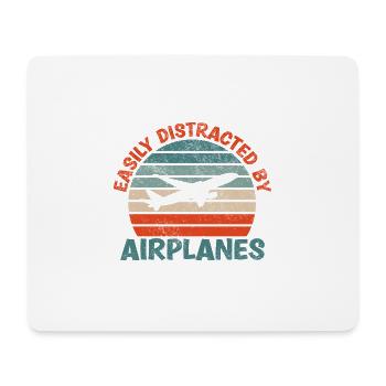 Légèrement dérangé par Airplan Funny - Tapis de souris (format paysage) - blanc - Devant
