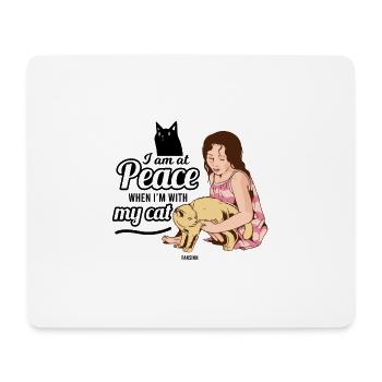 Femme Chat Pet Girl Femme - Tapis de souris (format paysage) - blanc - Devant