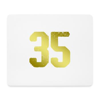 Maillot 35 Numéro - Tapis de souris (format paysage) - blanc - Devant