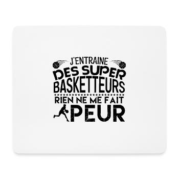 Basketball coach Cadeau coach Basketball - Tapis de souris (format paysage) - blanc - Devant