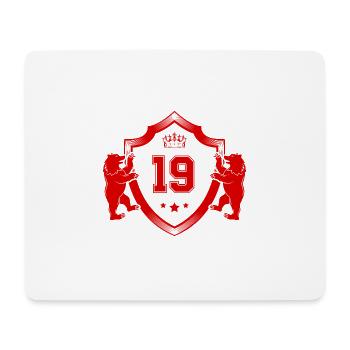 19 Zahl Wappen - Mousepad (Querformat) - Weiß - Vorne