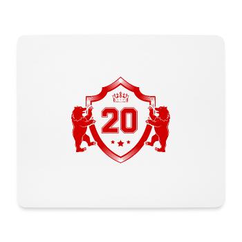 20 Zahl Wappen - Mousepad (Querformat) - Weiß - Vorne