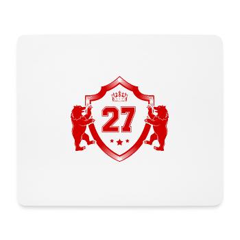 27 Zahl Wappen - Mousepad (Querformat) - Weiß - Vorne