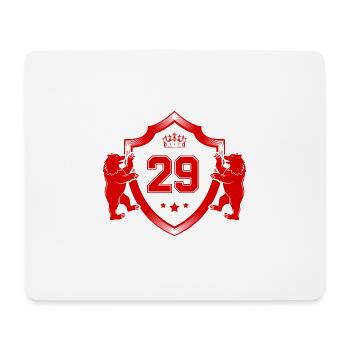 29 Zahl Wappen - Mousepad (Querformat) - Weiß - Vorne