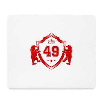 49 Zahl Wappen - Mousepad (Querformat) - Weiß - Vorne