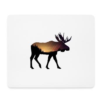 Moose with a orange sunset - Mouse Pad (horizontal) - white - Front