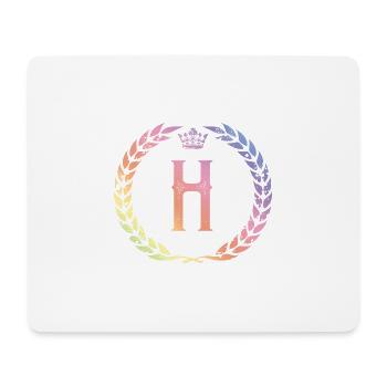 H Buchstabe Kranz - Mousepad (Querformat) - Weiß - Vorne