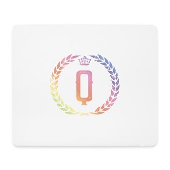 Couronne de lettres Q - Tapis de souris (format paysage) - blanc - Devant