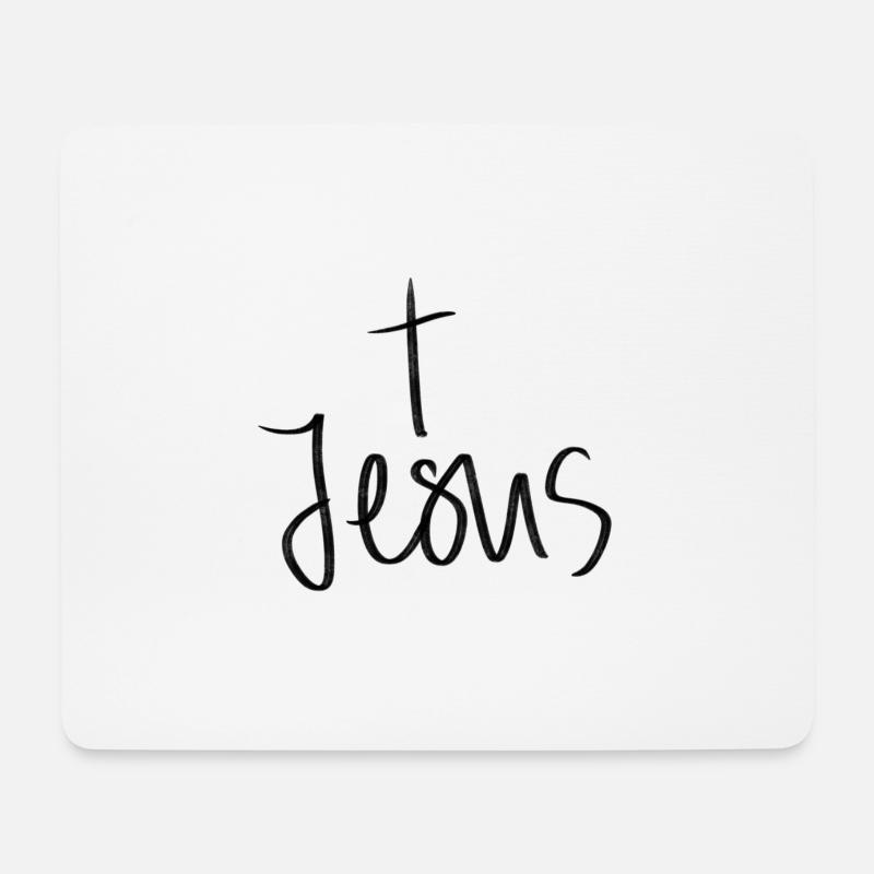Jesus - Mousepad (Querformat) - Weiß
