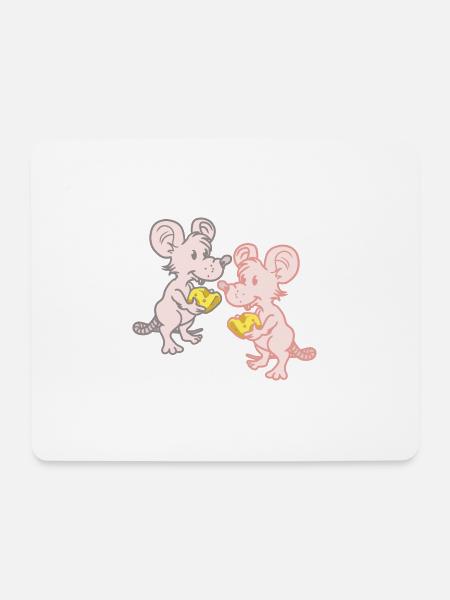 Kind Kinder Mäuse Maus Käse Nager Nagetiere - Mousepad (Querformat) - Weiß