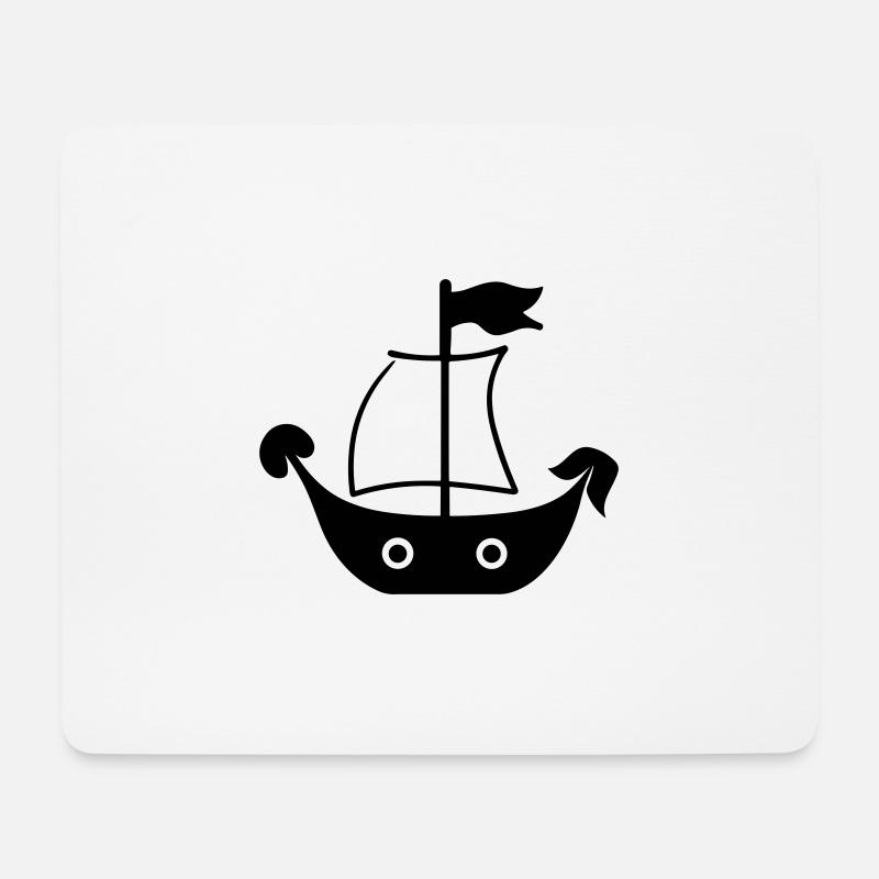 Piratenschiff - Mousepad (Querformat) - Weiß