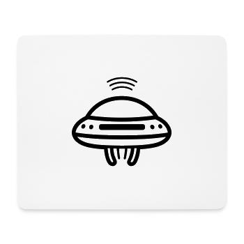 fliegende Untertasse - Mousepad (Querformat) - Weiß - Vorne