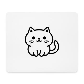 Katze - Mousepad (Querformat) - Weiß - Vorne