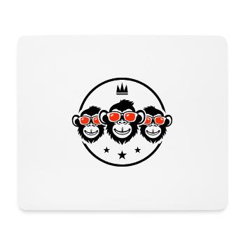 Affe Party Team Sonnenbrille - Mousepad (Querformat) - Weiß - Vorne