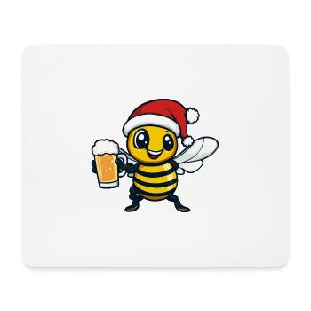 Biene Weihnachten Bier - Mousepad (Querformat) - Weiß - Vorne
