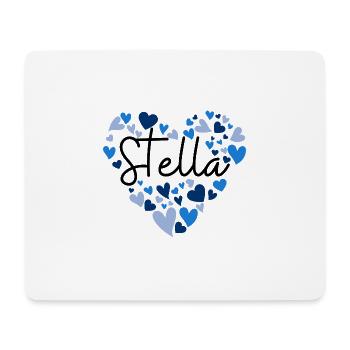 Ich liebe Stella Herzen in Blau - Mousepad (Querformat) - Weiß - Vorne