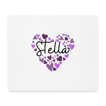 Ich liebe Stella Herzen in Lila - Mousepad (Querformat) - Weiß - Vorne
