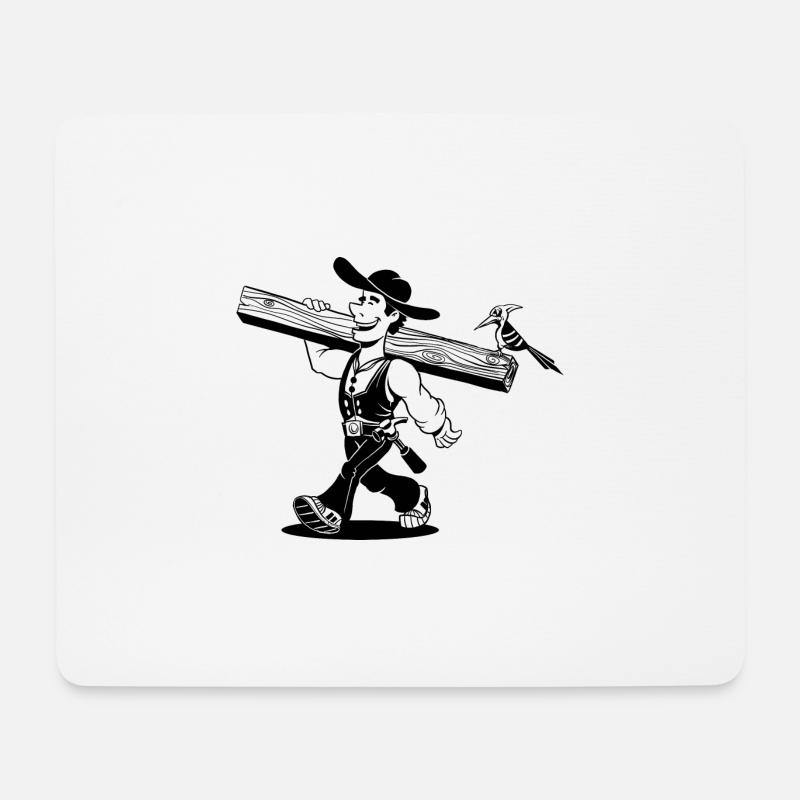 Zimmermann Cartoon - Mousepad (Querformat) - Weiß