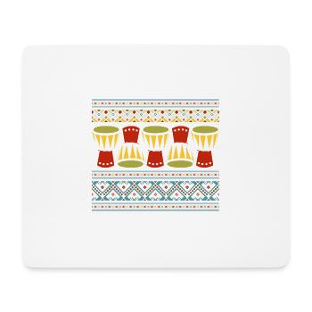 Afrikanische Instrument Retro Djembe & Dunun - Mousepad (Querformat) - Weiß - Vorne