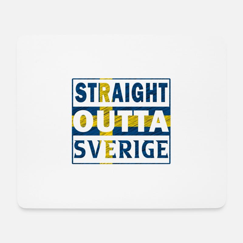 Straight outta Suède Sverige North Gift - Tapis de souris (format paysage) - blanc