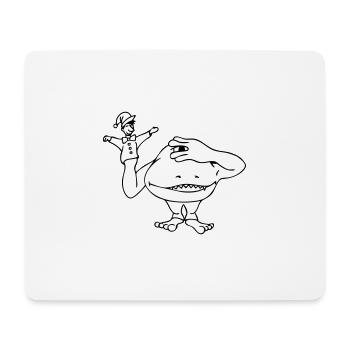 "Kasperle"-Monster - weiss gefuellt - Mousepad (Querformat) - Weiß - Vorne