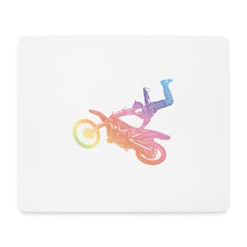 Motocross Silhouette - Mousepad (Querformat) - Weiß - Vorne