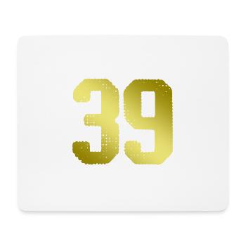 39 Zahl Trikot - Mousepad (Querformat) - Weiß - Vorne
