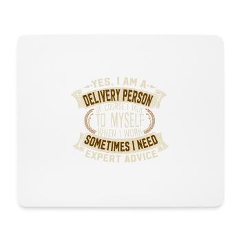 Expert Advice Delivery Person Self Talk - Mousepad (Querformat) - Weiß - Vorne