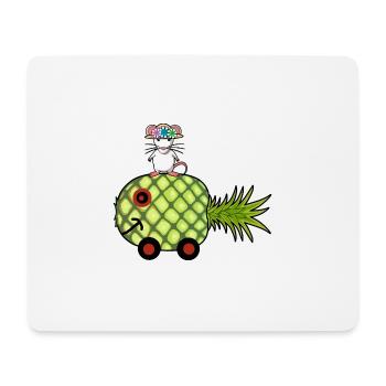 Ananas Wohnwagen Ratte Urlaub Reise - Mousepad (Querformat) - Weiß - Vorne
