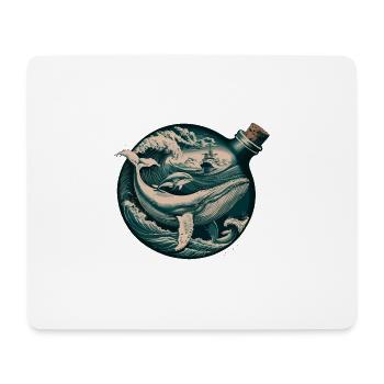 Nautisches Abenteuer Ozean Wellen und Wale - Mousepad (Querformat) - Weiß - Vorne