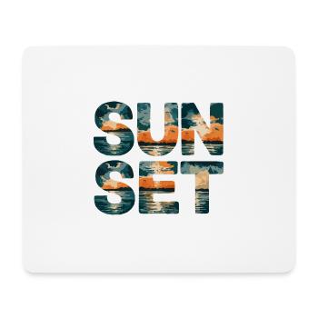 Strand Sunset Beach Sonnenuntergang Meer - Mousepad (Querformat) - Weiß - Vorne