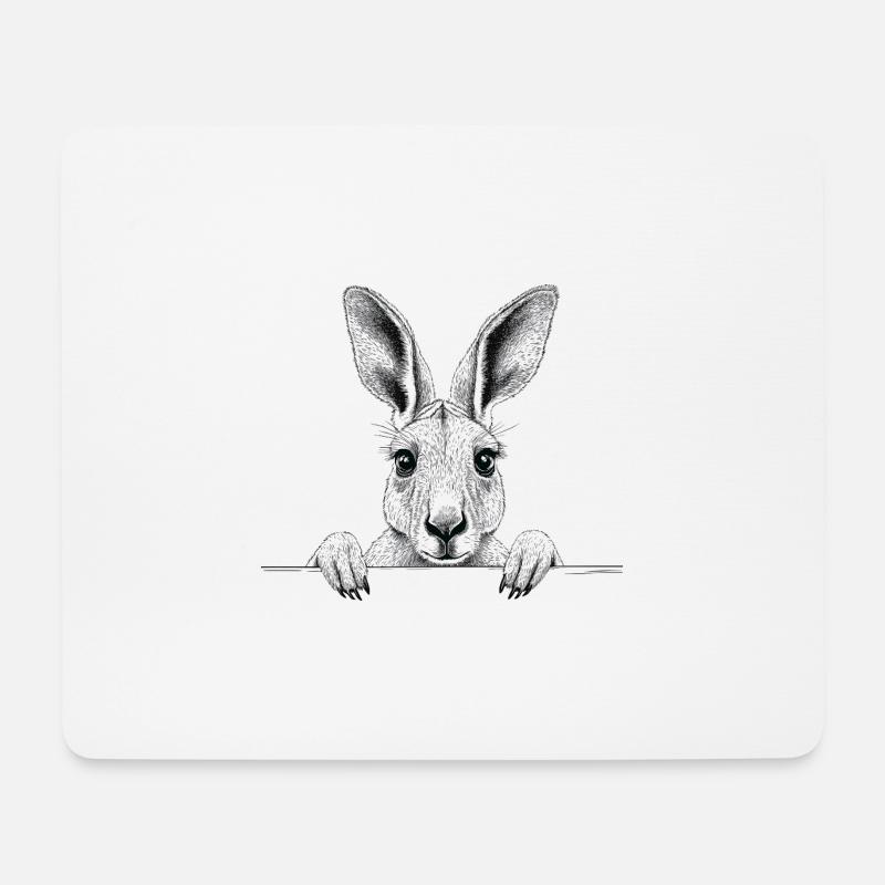 Känguru - Mousepad (Querformat) - Weiß