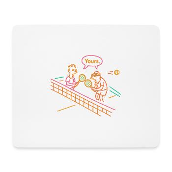 Witziges Doppel Tennis Motiv Geschenk Kollege Team - Mousepad (Querformat) - Weiß - Vorne