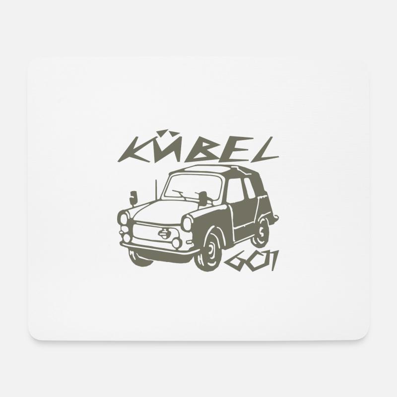Trabant Kübel Trabi Stoffhund - Mousepad (Querformat) - Weiß