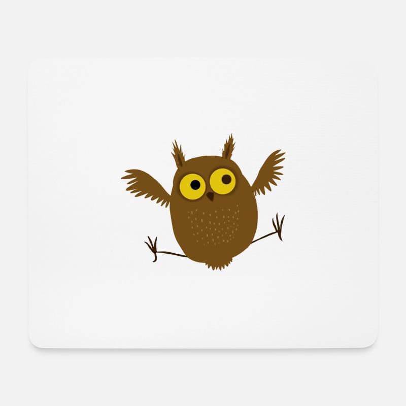 Eule - Mousepad (Querformat) - Weiß