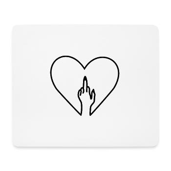 Coeur Doigts du milieu - Tapis de souris (format paysage) - blanc - Devant