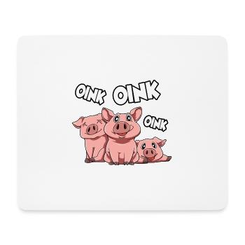 Schweinchen Schwein Oink - Mousepad (Querformat) - Weiß - Vorne