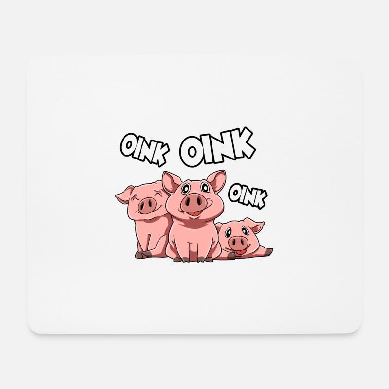 Schweinchen Schwein Oink - Mousepad (Querformat) - Weiß