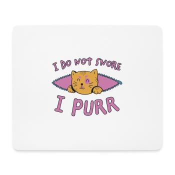 Purring Snoring Funny Saying Cat Gift - Mouse Pad (horizontal) - white - Front