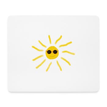 Soleil drôle avec des lunettes de soleil plage d’été - Tapis de souris (format paysage) - blanc - Devant