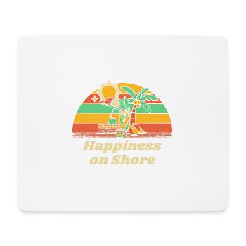 Bonheur sur shore Beach Citation motivationnelle Océan - Tapis de souris (format paysage) - blanc - Devant